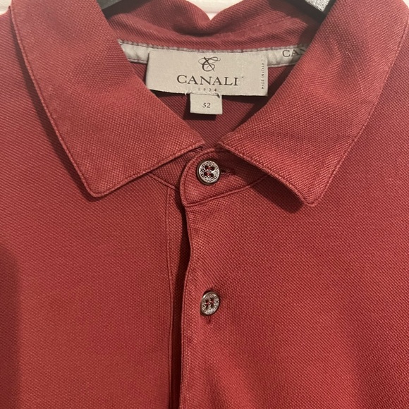 Canali Maroon Polo Shirt Sz. Eur 52 US M - Picture 5 of 10